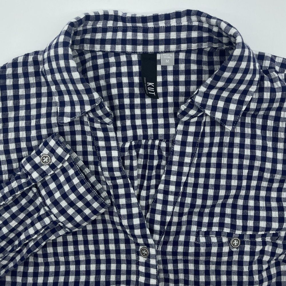 Medium KUT Checks‎ Casual Button Down Workwear Dress Shirt Long Sleeve